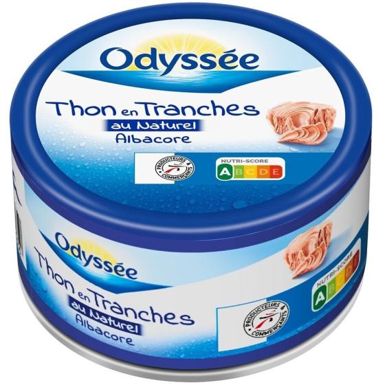 THON EN TRANCHE AU NATUREL ALBACORE ODYSSEE 140G
