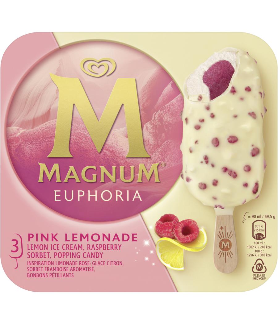 GLACE BATONNET CITRON EUPHORIA MAGNUM 3X90ML 208 G