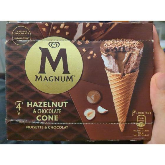 4 CONES NOISETTE ET CHOCOLAT 260 G