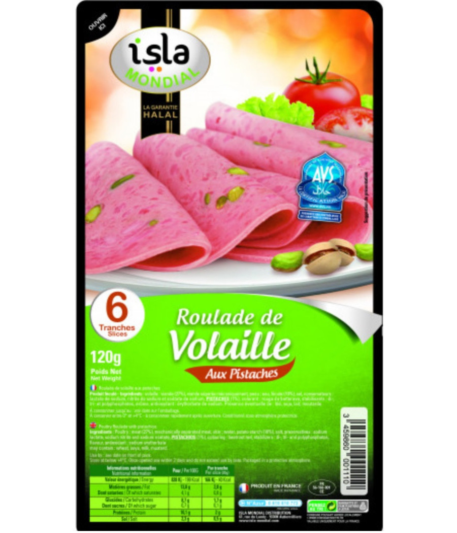 ROULADE DE DINDE PISTACHE ISLA MONDIAL 120G