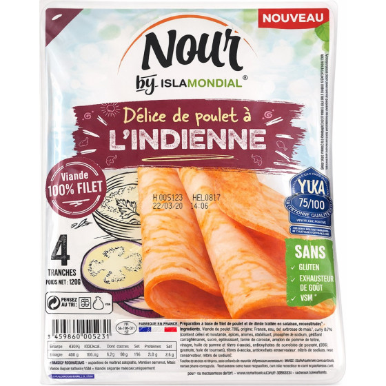 DELICE DE POULET A L'INDIENNE ISLA MONDIAL 120G