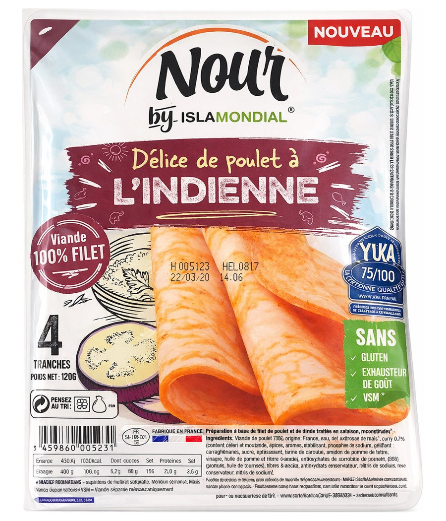 DELICE DE POULET A L'INDIENNE ISLA MONDIAL 120G