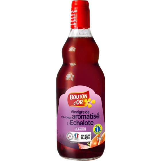 VINAIGRE DE VIN ROUGE AROMATISE A L'ECHALOTE BOUTON 75CL