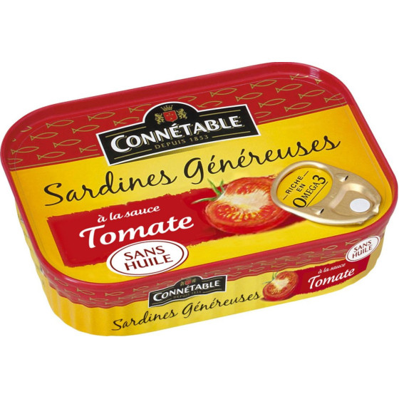 SARDINES GENEREUSES A LA TOMATE CONNETABLE 140G