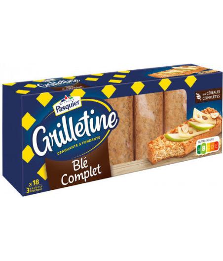 PAIN GRILLE GRILLETINE AU BLE COMPLET PASQUIER  242G