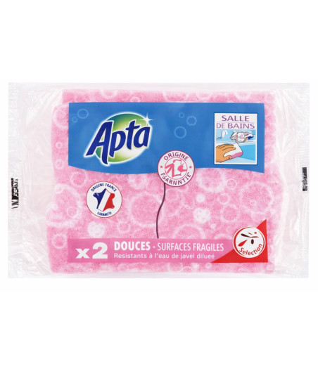 EPONGES GRATTANTES DOUCE POUR SALLE DE BAIN APTA X2