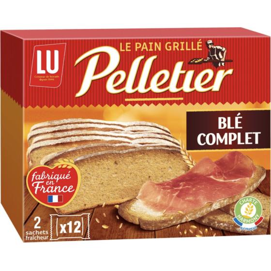 PAIN GRILLE AU BLE COMPLET PELLETIER LU 500G