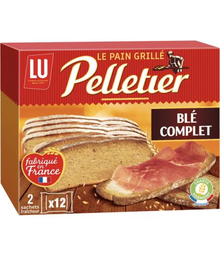 PAIN GRILLE AU BLE COMPLET PELLETIER 500G