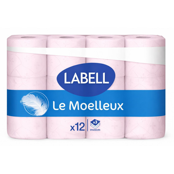 PAPIER TOILETTE ROSE LABELL X12