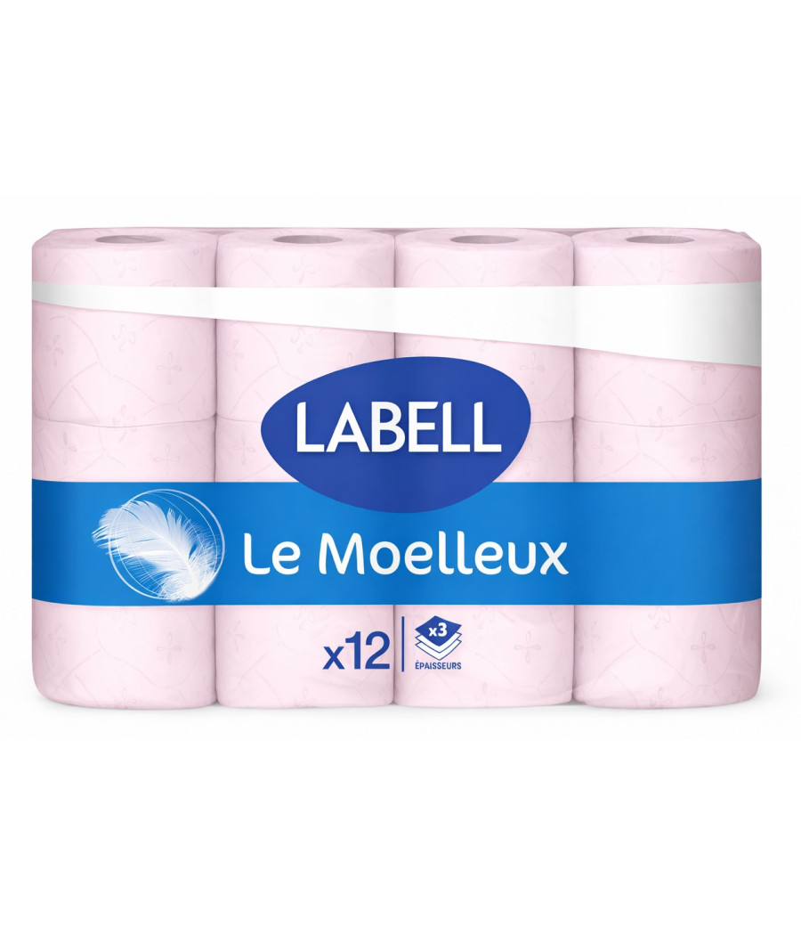 PAPIER TOILETTE ROSE LABELL X12