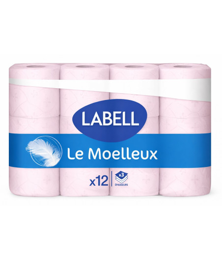 PAPIER TOILETTE ROSE LABELL X12
