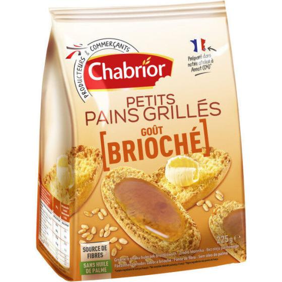 PETITS PAINS GRILLES GOUT BRIOCHE  CHABRIOR 225G