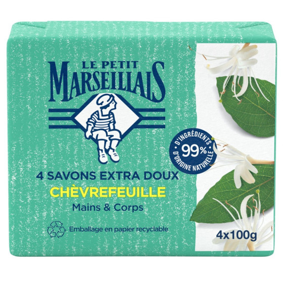 SAVONS EXTRA DOUX CHEVRFEUIL LE PETIT MARSEILLAIS 4X100G