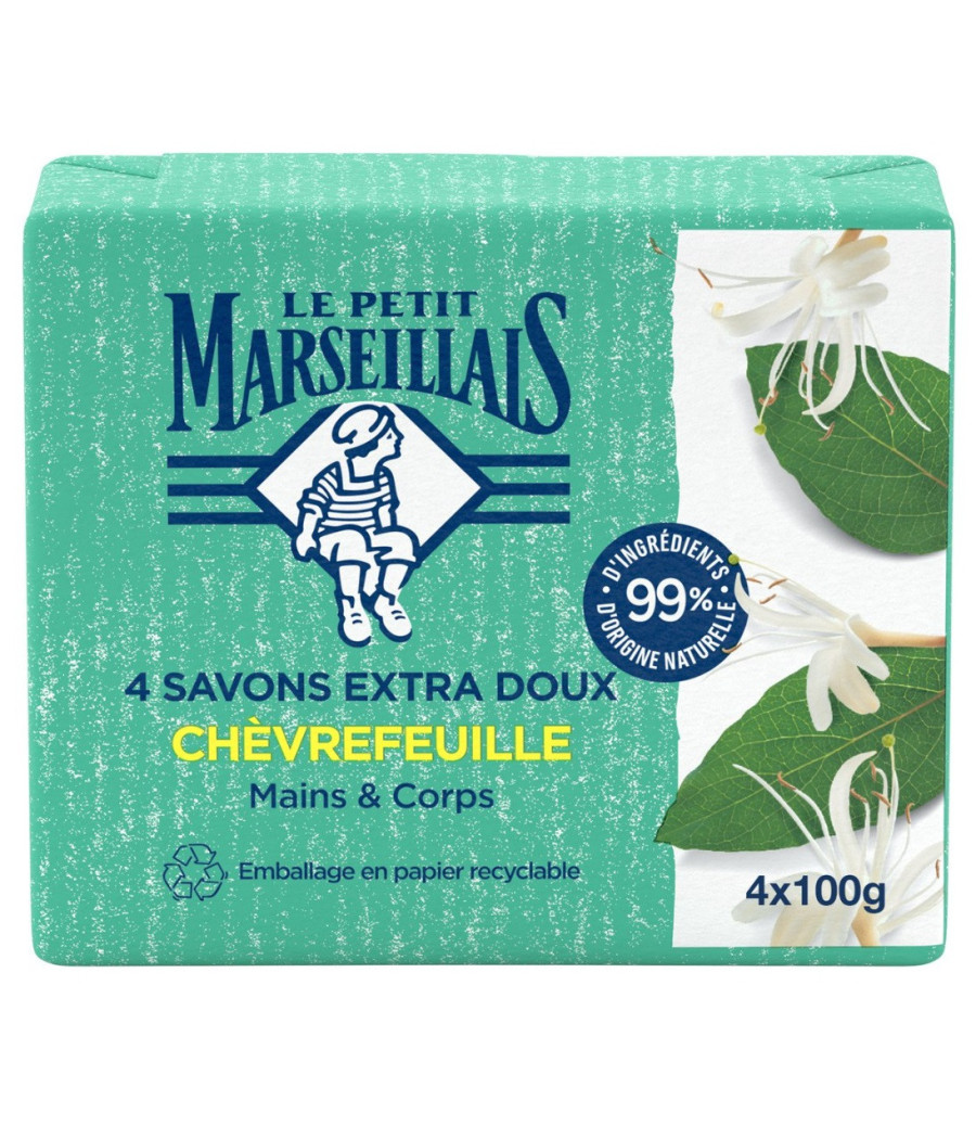 SAVONS EXTRA DOUX CHEVRFEUIL LE PETIT MARSEILLAIS 4X100G