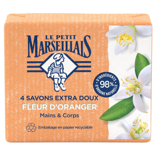 SAVON A LA FLEUR ORANGER LE PETIT MARSEILLAIS 4X100G
