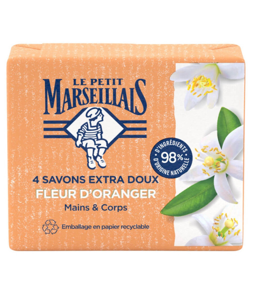SAVON A LA FLEUR ORANGER LE PETIT MARSEILLAIS 4X100G
