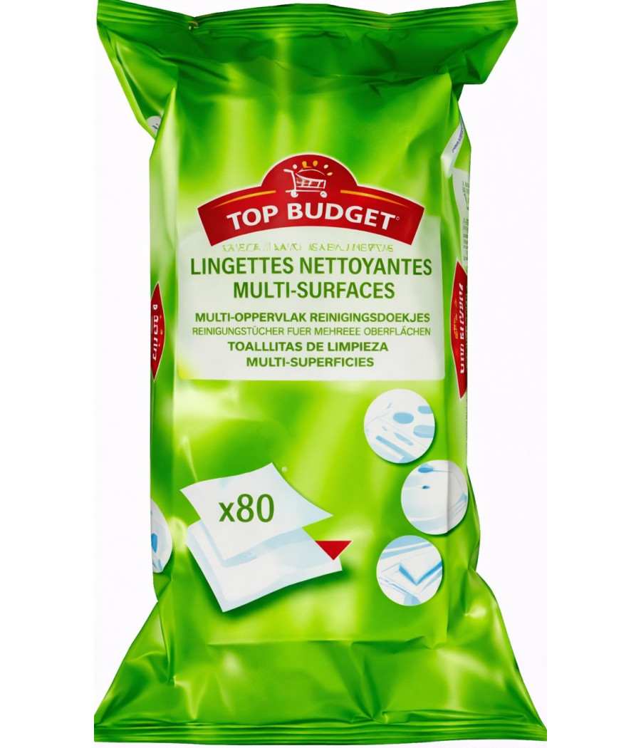 LINGETTES NETTOYANTES MULTI SURFACES TOP BUDGET X80