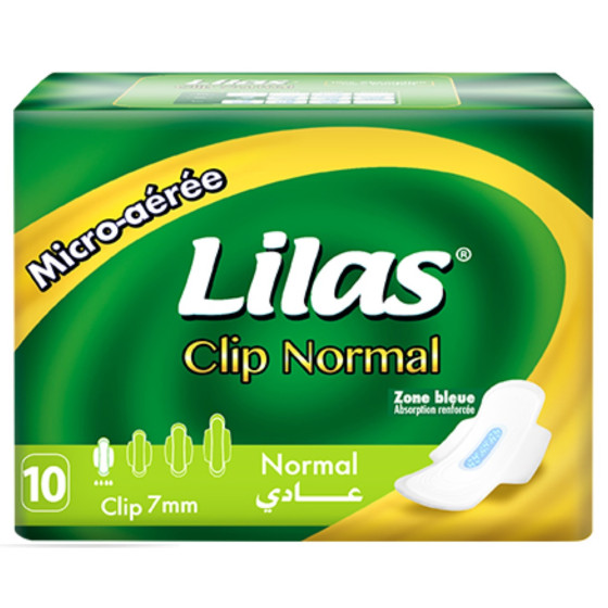 SERVIETTES HYGIENIQUES CLIP LILAS X10