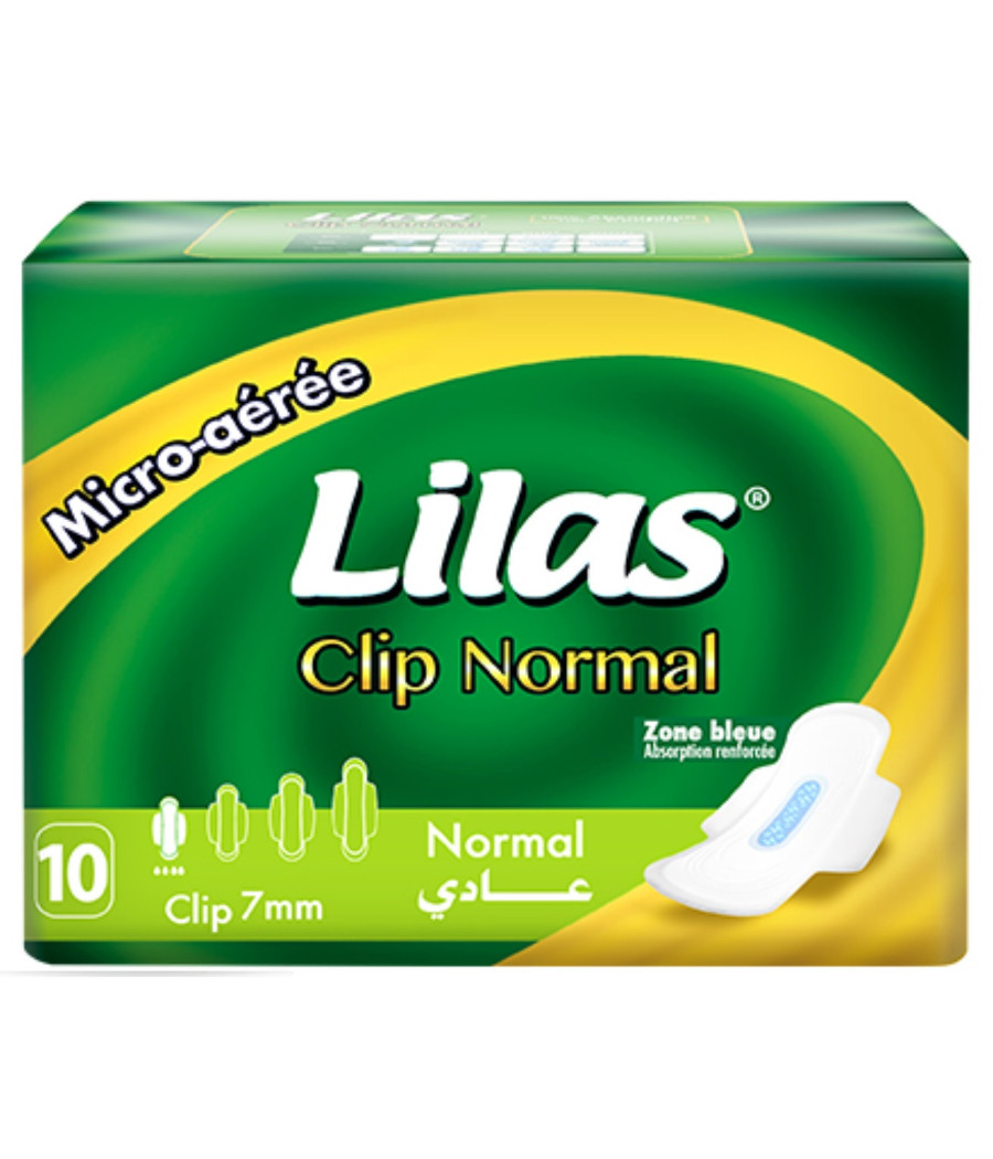 SERVIETTES HYGIENIQUES CLIP LILAS X10