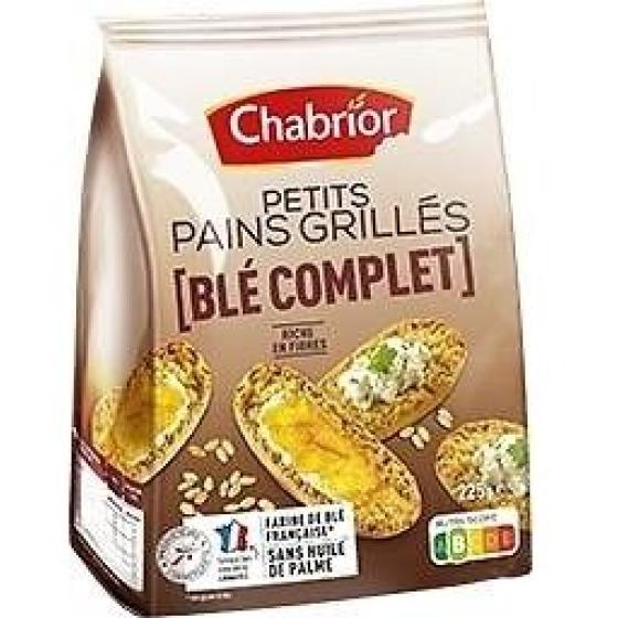 PAIN GRILLE AU BLE COMPLET CHABRIOR 225G