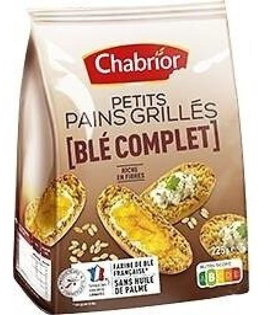 PAIN GRILLE AU BLE COMPLET CHABRIOR 225G