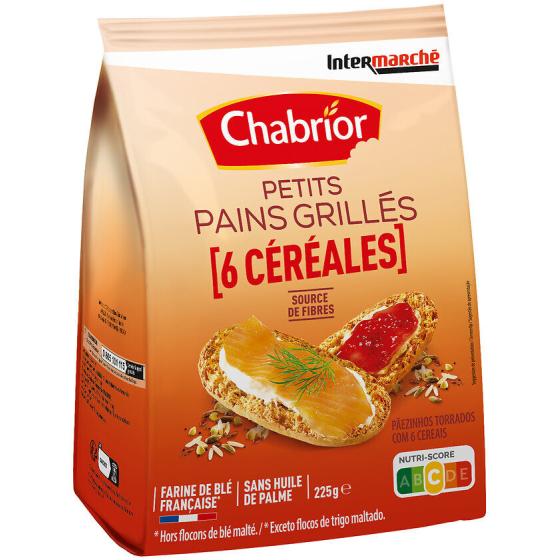 PETITS PAINS GRILLES AUX 6 CEREALES CHABRIOR 225G