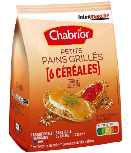 PAIN GRILLE AUX 6 CEREALES CHABRIOR 225G