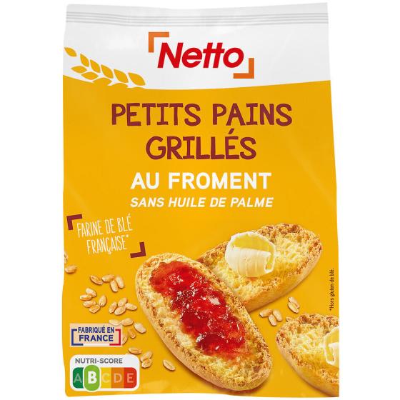 PETITS PAINS GRILLES NATURE/ AU FROMENT NETTO 225G