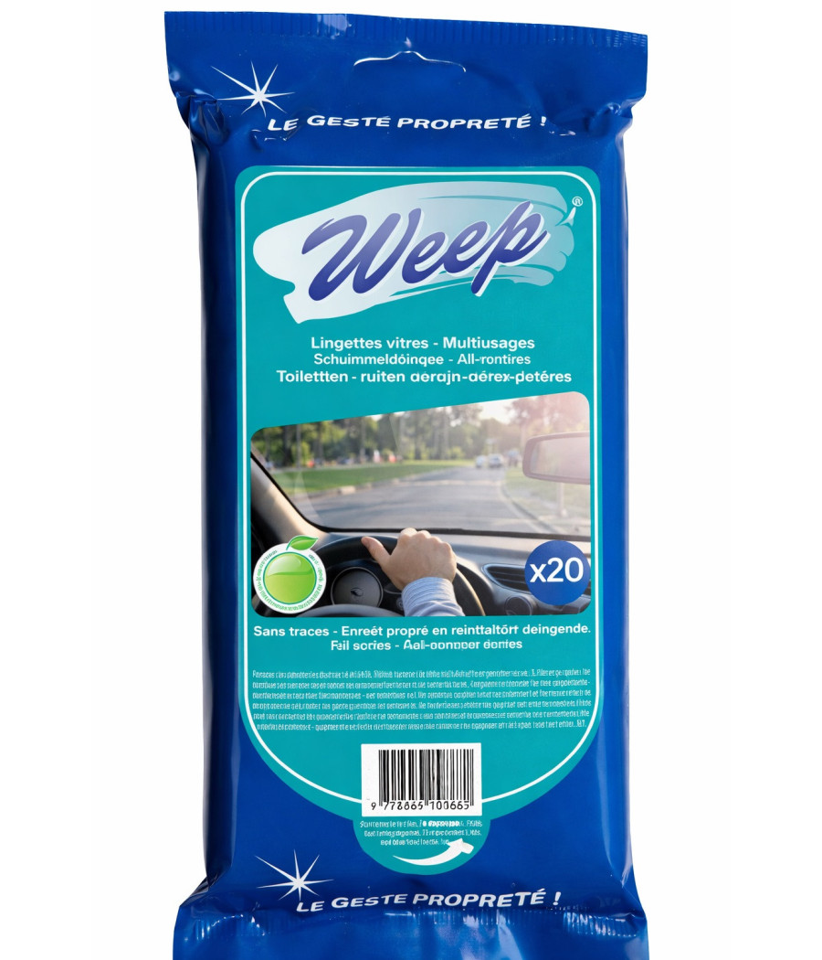 LINGETTES NETTOYANTES VITRES WEEP X20