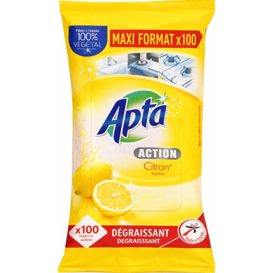 LINGETTES MULTI USAGES CITRON APTA X40