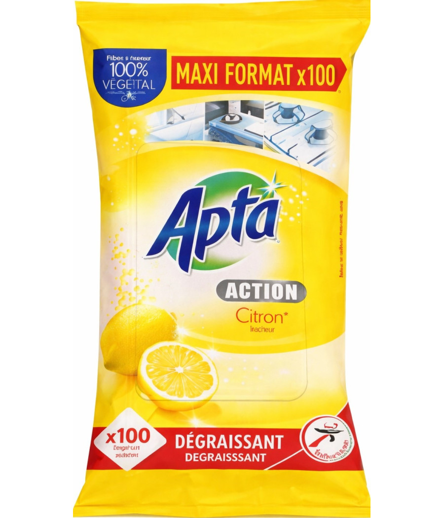 LINGETTES MULTI USAGES CITRON APTA X40