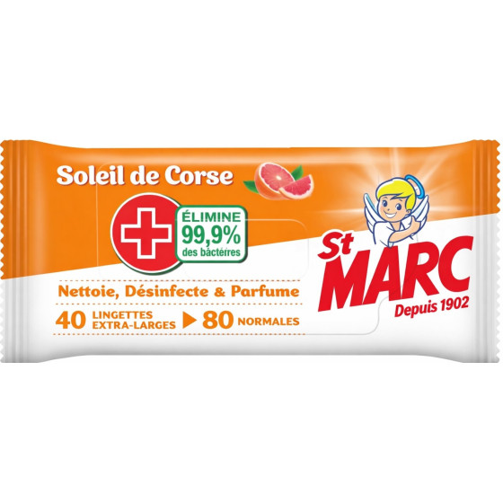 LINGETTES DESINFECTANTES SOLEIL DE CORSE ST MARC X80