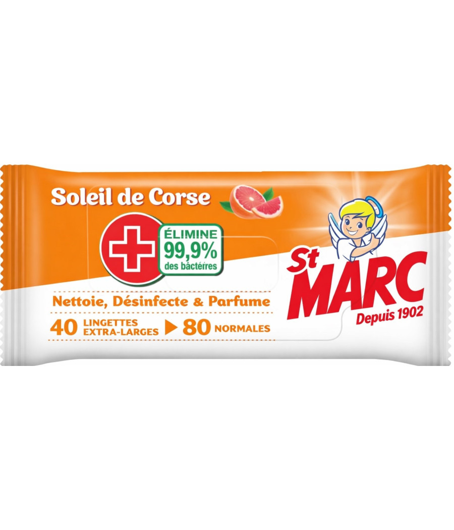 LINGETTES DESINFECTANTES SOLEIL DE CORSE ST MARC X80