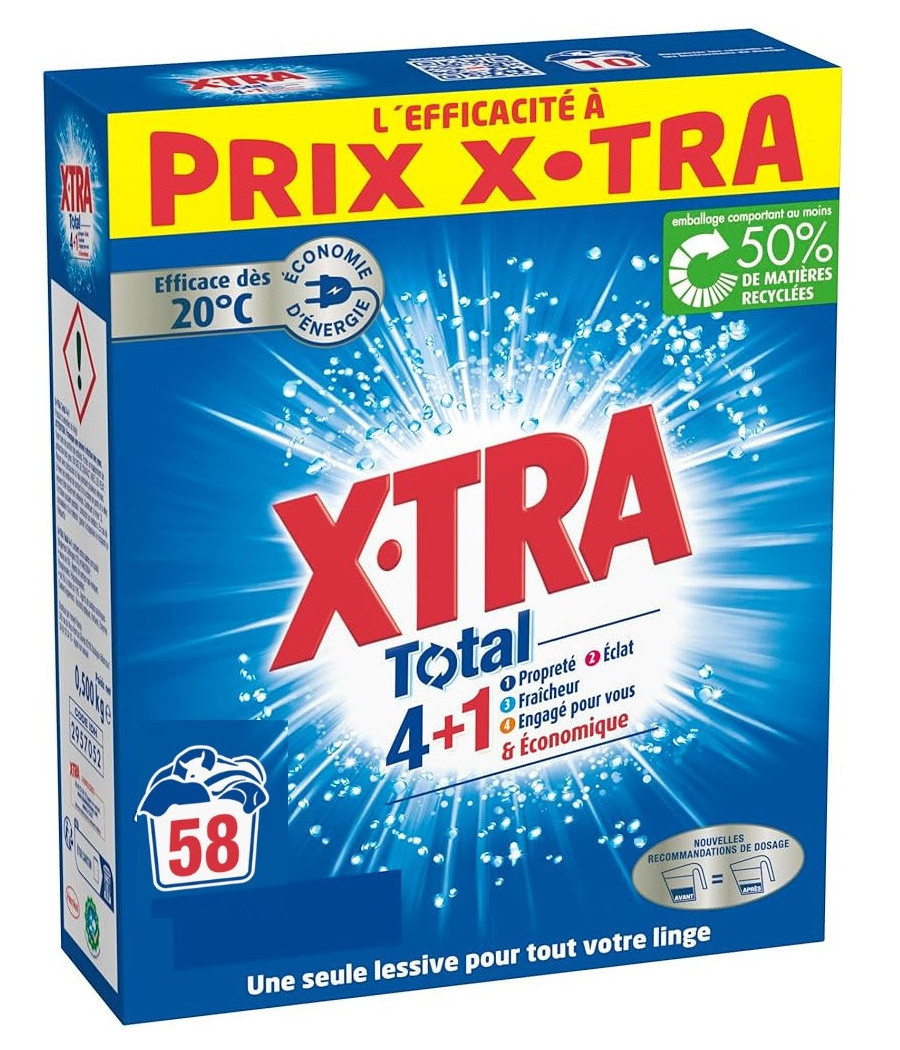 LESSIVE EN POUDRE TOTAL X.TRA 2.9KG