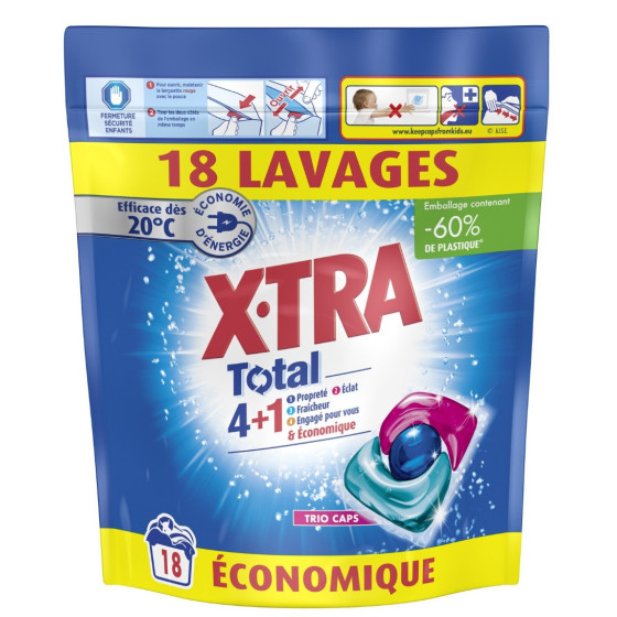 LESSIVE TRIOPAS TOTAL X.TRA 18 CAPSULES