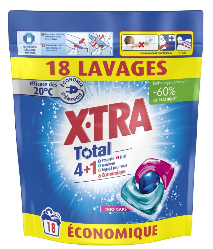 LESSIVE TRIOPAS TOTAL X.TRA 18 CAPSULES