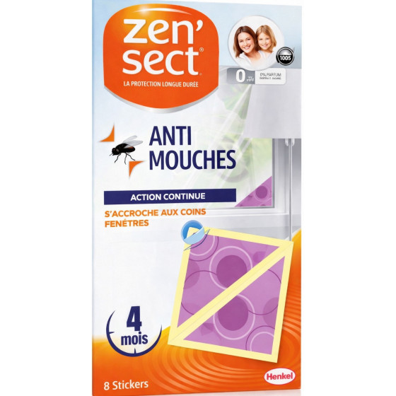 INSECTICIDES STICKERS ANTI-MOUCHES ZENSECT X8