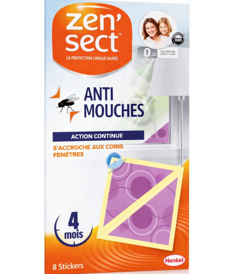 INSECTICIDES STICKERS ANTI-MOUCHES ZENSECT X8
