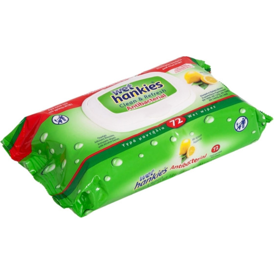 LINGETTE NETTOYANTES FRAICH CITRON WET HANKIES X72