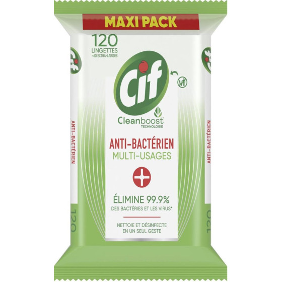 LINGETTE ANTI-BACTERIENS CLEANBOOST CIF X120