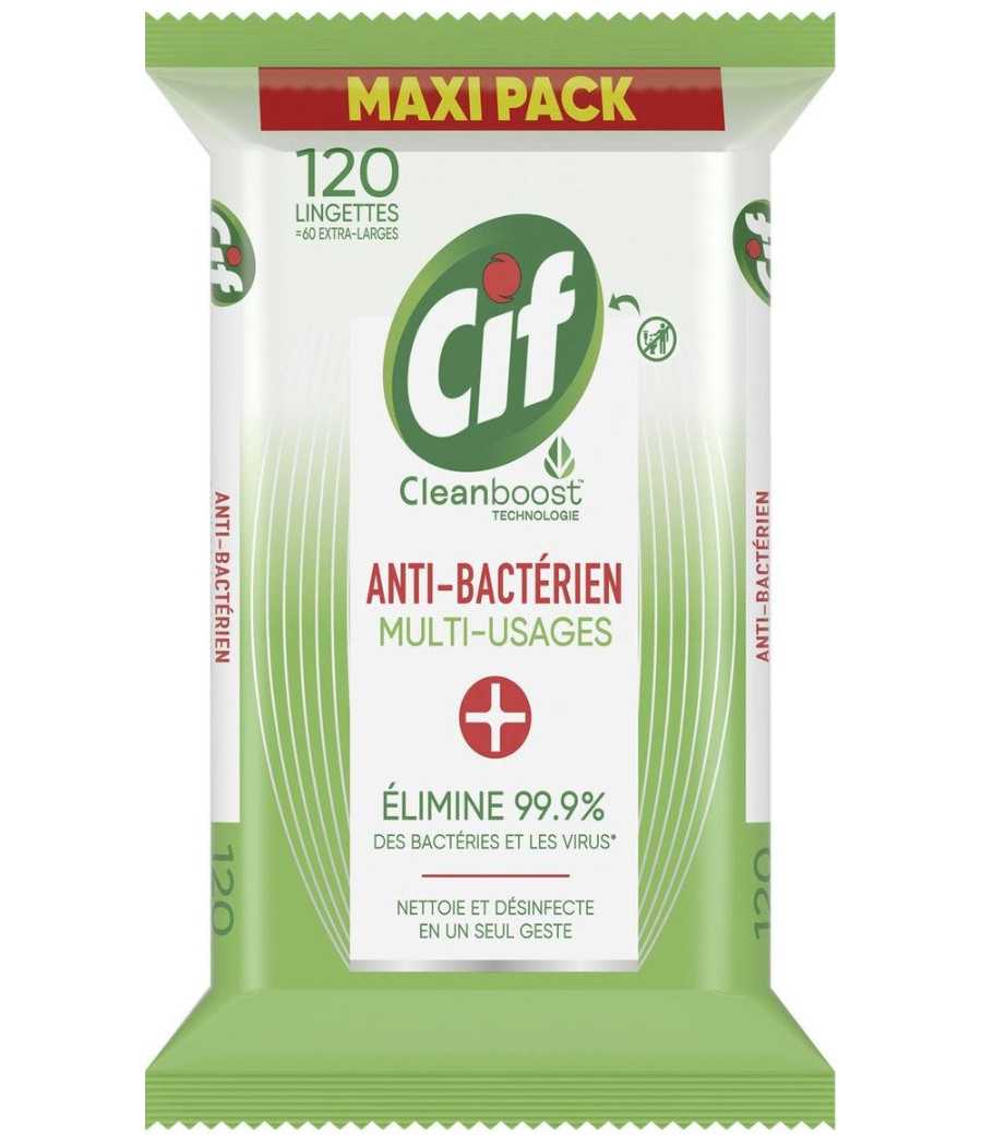 LINGETTE ANTI-BACTERIENS CLEANBOOST CIF X120