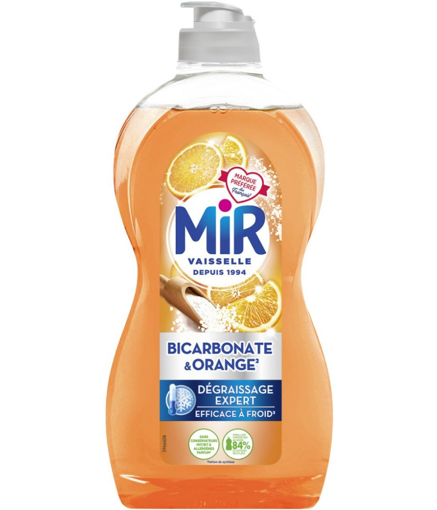LIQUIDE VAISSELLE BICARBONATE&ORANGE DEGRAISSAGE EXPERT A FROID MIR 450ML