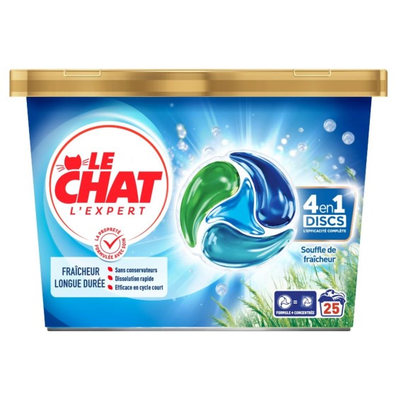LESSIVE DISC SOUFFLE DE FRAÎCHAUR LE CHAT 25 CAPSULES