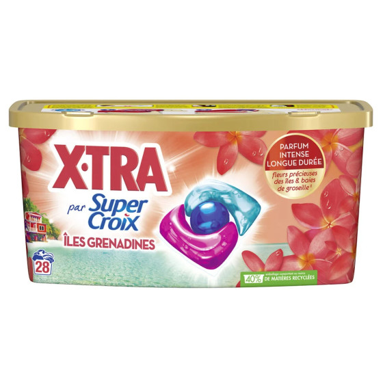 LESSIVE SUPER CROIX TRIO CAPS ILES GRENADINES X.TRA 28 CAPSULES