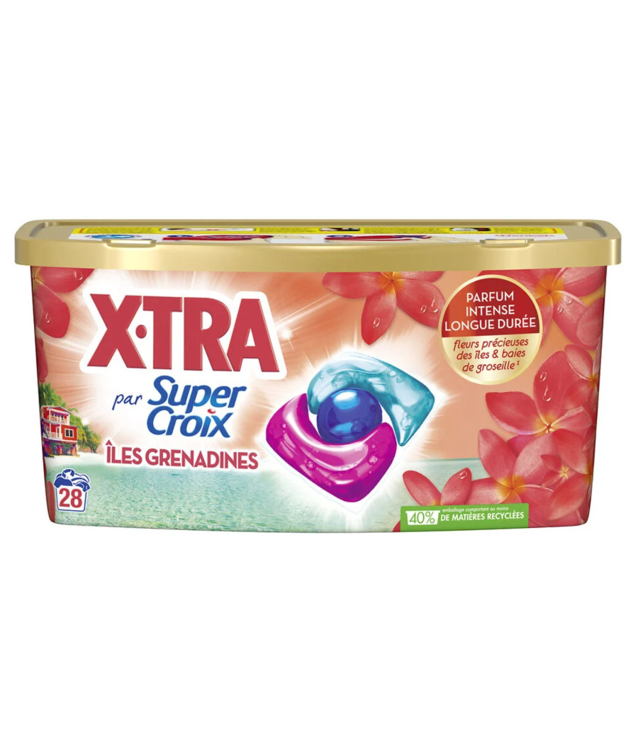 LESSIVE SUPER CROIX TRIO CAPS ILES GRENADINES X.TRA 28 CAPSULES