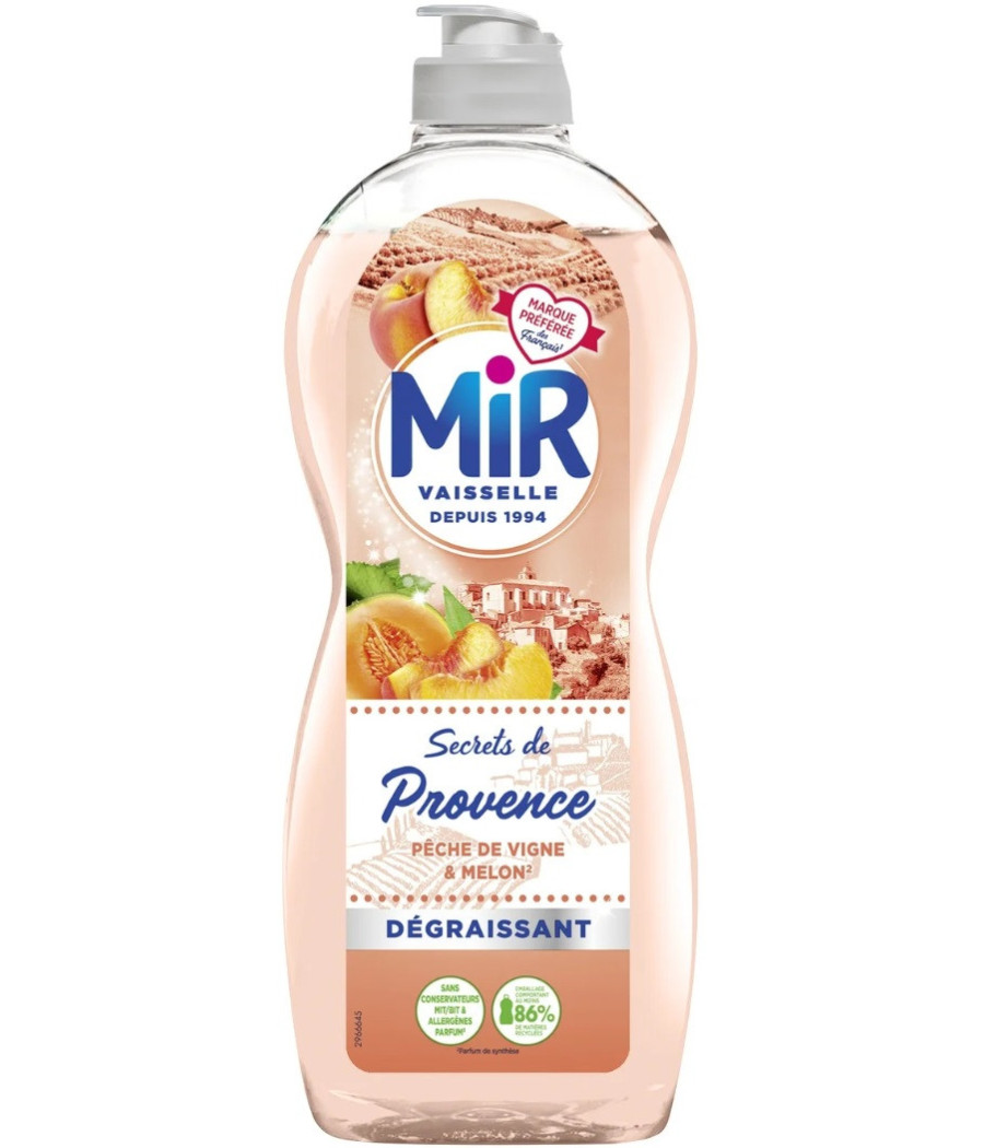 LIQUIDE VAISSELLE SUPER DEGRAISSANT PECHE DE VIGNE&MELON  SECRETS PROVENCE MIR 675ML