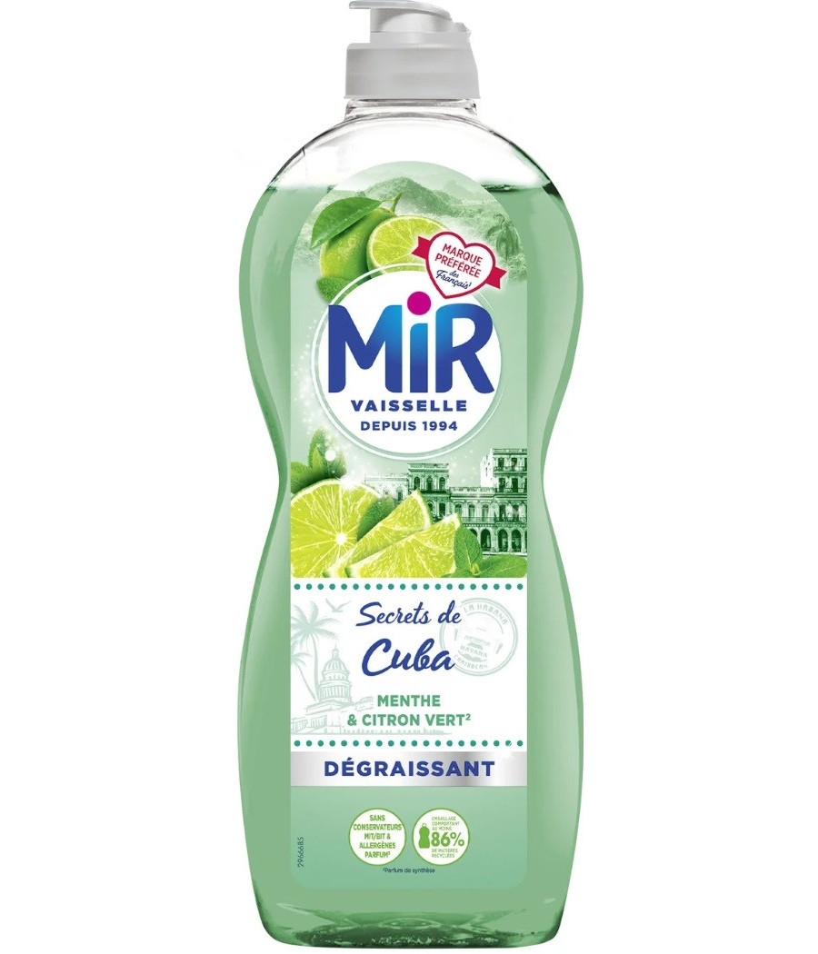 LIQUIDE VAISSELLE SECRET DE CUBA MENTHE&CITRON VERT MIR 675ML