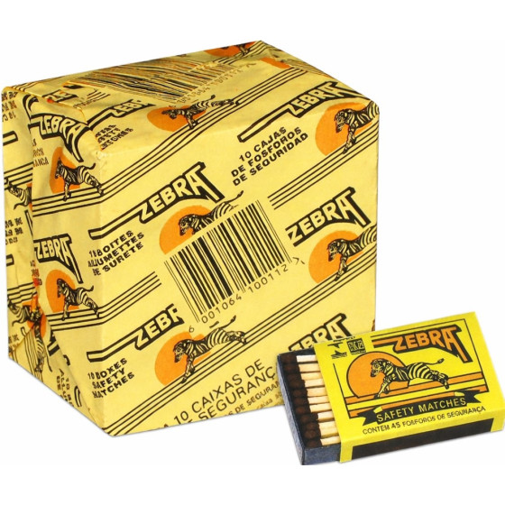 ALLUMETTES ZEBRA 10 BOITES