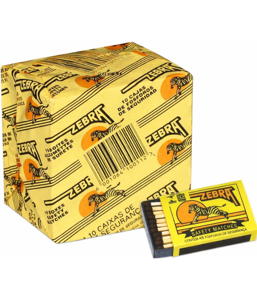 ALLUMETTES ZEBRA 10 BOITES