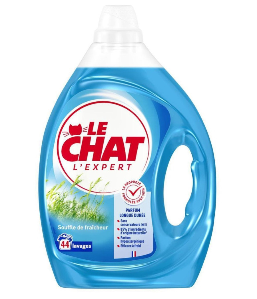 LESSIVE LIQUIDE L'EXPERT SOUFFLE DE FRAICHEUR LE CHAT 1.98L